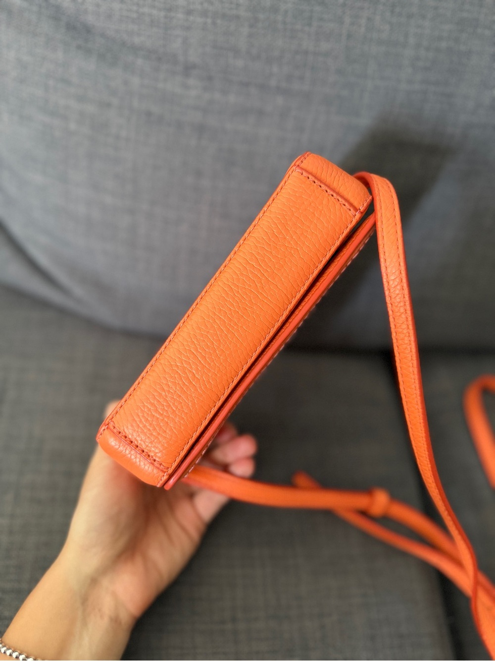 Marc Jacobs Orange Leather Mini Crossbody Bag - Picture 6 of 7
